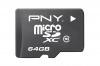PNY Carte MicroSDXC Androd Classe 10 + adaptateur SD - 64Go