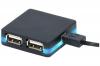 MICRO HUB USB 2.0 4 PORTS A LED AVEC CORDON RETRACTABLE